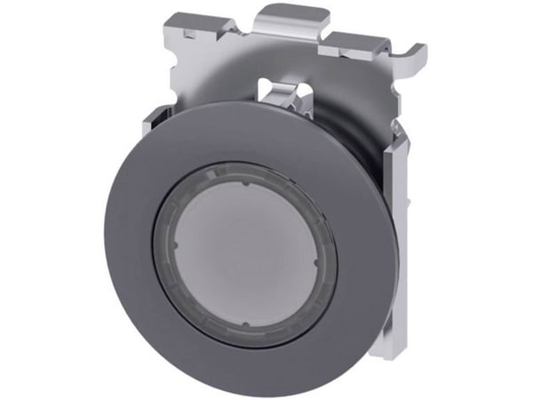 Siemens belyst tryckknapp 30mm rund metall matt transparent självr 3SU1061-0JB70-0AA0