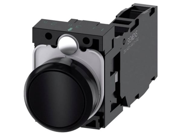 Siemens 3SU11000AB101FA0 3SU1100-0AB10-1FA0 Trykknap Frontring plastic, Rund Knap Sort 1 stk