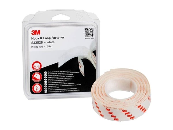 3M SJ352B Burrebånd til fastlimning (L x B) 1,25 m x 25 mm 1 kpl 1 stk