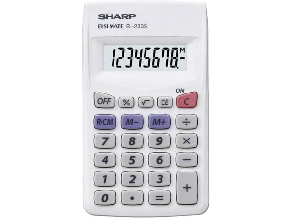 Sharp EL-233S, 8 siffror