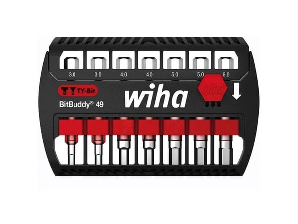 Wiha 42114, 7 stykker, Hex (metrisk), 2x TY-Bit 49 mm, Internal hexagon: SW3, Bit length: 49mm 2x TY-Bit 49 mm, Internal hexagon: SW4,..., 131 g