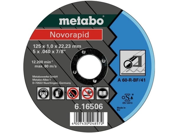Metabo 616506000, Kutteskive, Flatt senter, Stål, Metabo, 2,22 cm, 12,5 cm