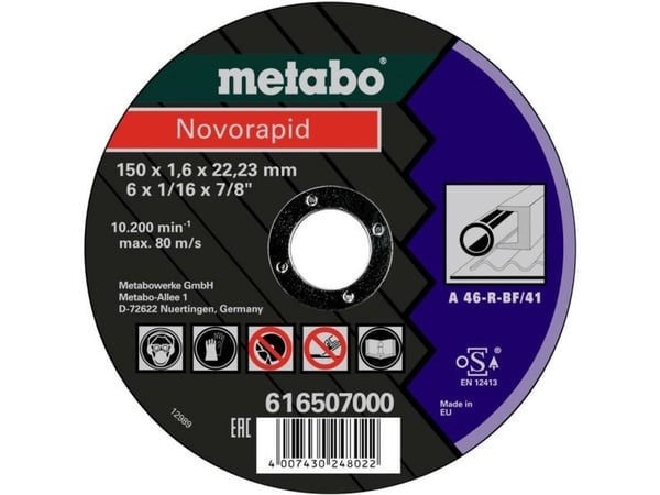 Metabo 616507000, Kutteskive, Stål, 15 cm, Metabo, Flatt senter, 2,22 cm