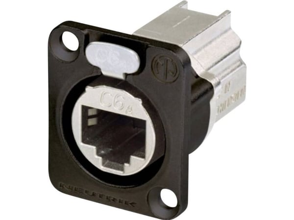 Neutrik NE8FDX-P6-B, RJ-45, Aluminium, Svart, Cat6a, Gull, 1000 V, 1,5 A