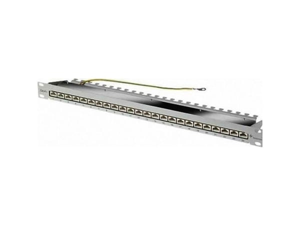 Telegärtner MPP24-HS - Koblingspanel - CAT 6a - STP - RJ-45 X 24 - lysegrå, RAL 7035 - 1U - 19"