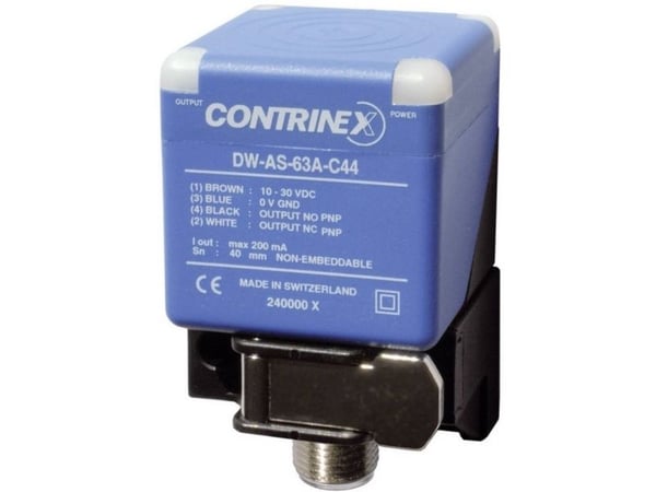 Contrinex Induktiivinen lähestymisanturi 40 x 40 mm Ei tasossa PNP DW-AS-63A-C44