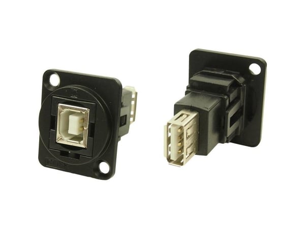 XLR-adapter USB B-hann 2,0 til USB 2.0 B hunn, innbygging CP30207NMB CP30207NMB, 1 stk