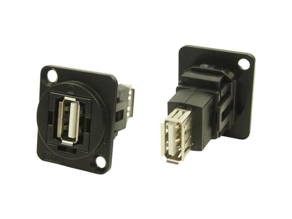 XLR-adapter USB A hann 2,0 til USB 2.0 A hunn, innbygging CP30208NMB CP30208NMB, 1 stk