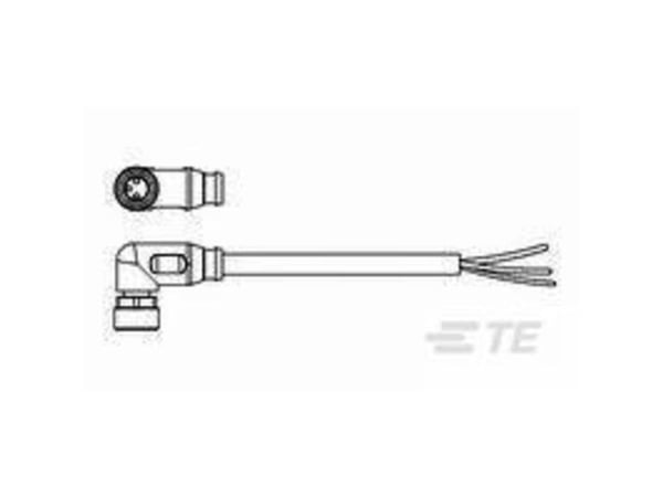 TE Connectivity 1-2273009-3 Sensor-/Aktor-Steckverbinder konfektioniert M8 Buchse gewinkelt 5 m