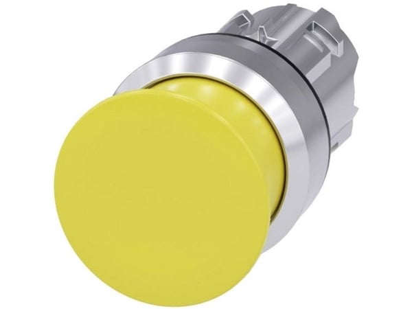 Siemens 3SU1050-1AD30-0AA0 Tryckknapp Frontring metall, högglans Knapp Silver, Gul 1 st