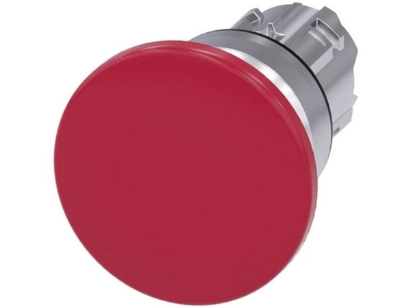 Siemens 3SU1050-1BD20-0AA0 Painike Eturengas metallia, kiiltävä Painike hopea, punainen 1 kpl