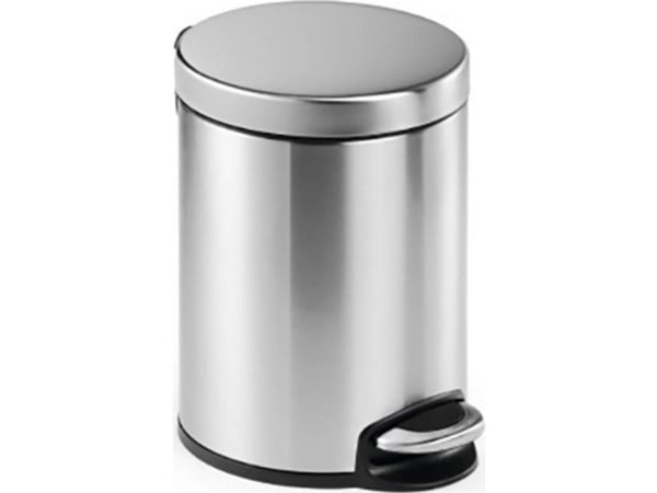 Kestävä 340023 340023 Papirkurv 5 l (Ø x K) 205 mm x 290 mm Rustfrit stål Sølv 1 stk