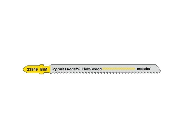 Metabo 623949000, Stikksagblad, Løvtre, Polyvinylklorid (PVC), Mykt tre, Tre med spiker, Bimetall, Blå, Grå, Gult, 9 cm, 2,5 mm