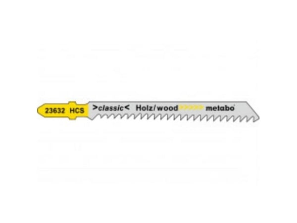 Metabo 623632000, Stikksagblad, Løvtre, Plast, Mykt tre, High Carbon Steel (HCS), Sort, Gult, 7,4 cm, 3 mm