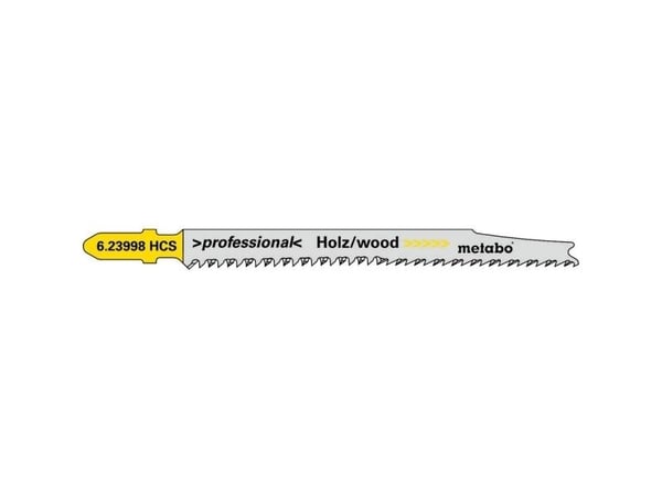 Metabo 623998000, Stikksagblad, Mykt tre, High Carbon Steel (HCS), Grå, Gult, 9,3 cm, 2,2 mm