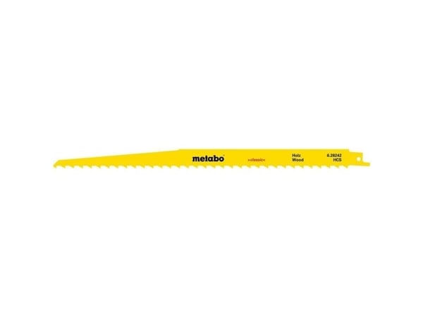 Metabo 628242000, Puukkosahanterä, Kosteapuu, Runsashiilinen teräs (HCS), Valkoinen, Keltainen, 30 cm, 8,5 mm