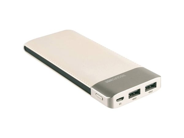 RealPower PB-8000 Fashion, 8000 mAh, Lithium Polymer (LiPo), Sort, Sjampagne