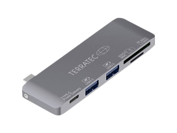 Terratec 283005, USB 3.2 Gen 1 (3.1 Gen 1) Type-C, Grå, MMC, MicroSDXC, SDXC, USB 3.2 Gen 1 (3.1 Gen 1) Type-A, USB 3.2 Gen 1 (3.1 Gen 1) Type-C, C...