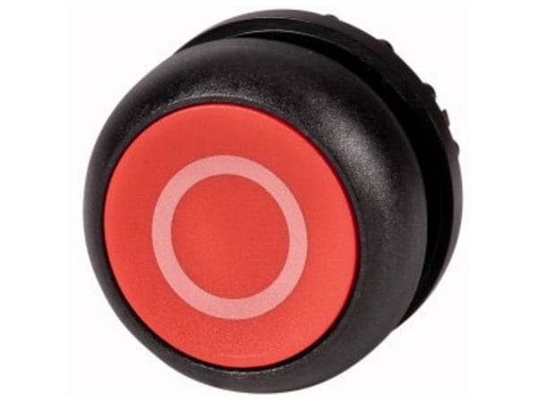 Eaton M22S-D-R-X0, Nappi, Musta, Punainen, Muovi, IP66, IP67, IP69, 29,7 mm, 29 mm