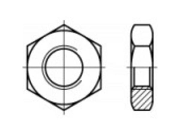 TOOLCRAFT 106862 sekskantmuttere M6 DIN 439 stål 100 stk