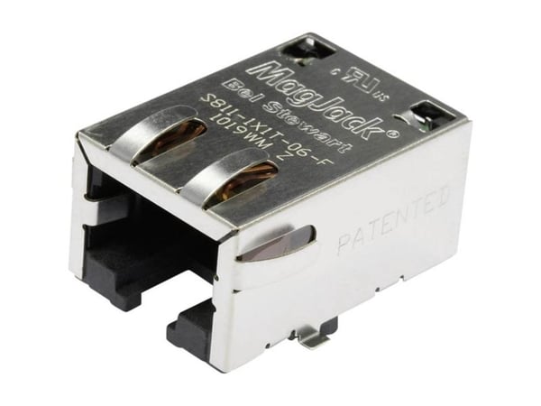RJ45-liitin, uppoasennettava vaakasuora BEL Stewart Connectors S811-1X1T-06-F CAT 3 10 Base-TX nikkelöity, metalli 1 kpl