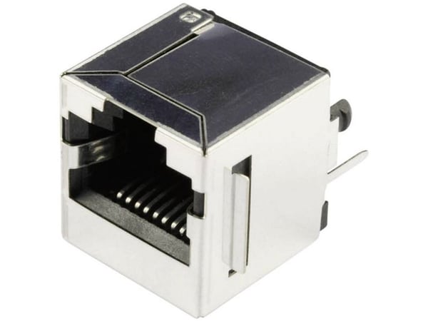 RJ45-liitin, uppoasennettu pystysuora BEL Stewart Connectors SS65100-022F CAT 3 nikkelöity, metalli 1 kpl