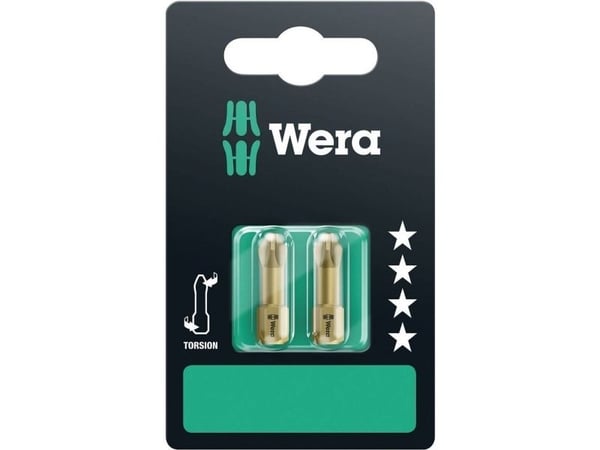 Wera 855/1 TH SB, 2 stykker, Pozidriv, 855/1 TH PZ 2 x PZ 1x25, 6 cm, 13 g, 25,4 / 4 mm (1 / 4")