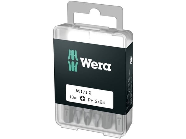 Wera 851/1 Z DIY SiS 05072400001 Krysssporbit PH 1 Verktøystål Legering, slitesterk D 6,3 10 stk.