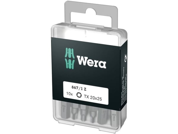 Wera 867/1 DIY SiS, 10 stykker, Torx Plus, TX10, Rustfritt stål, CE, GS, DVE, 25 mm
