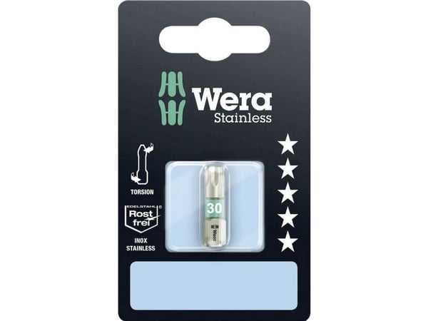 Wera Torx-bit T30 3867/1 TS SB SiS rustfritt stål D 6,3 - 1 stk (05073625001)