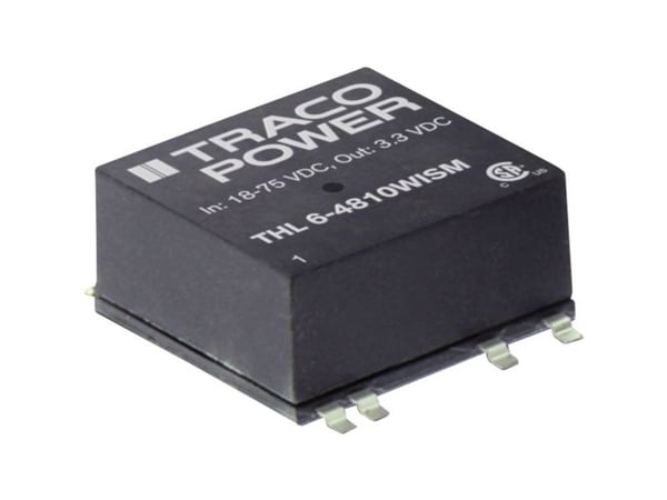 TracoPower THL 6-2412WISM DC/DC-muunnin, SMD 24 V/DC 12 V/DC 500 mA 6 W Lähtöjen lukumäärä: 1 x