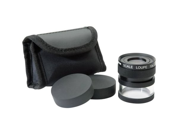 Ideal Tek M12102 håndlupe med måleskala, forstørrelse 10x, linsestørrelse Ø19 mm