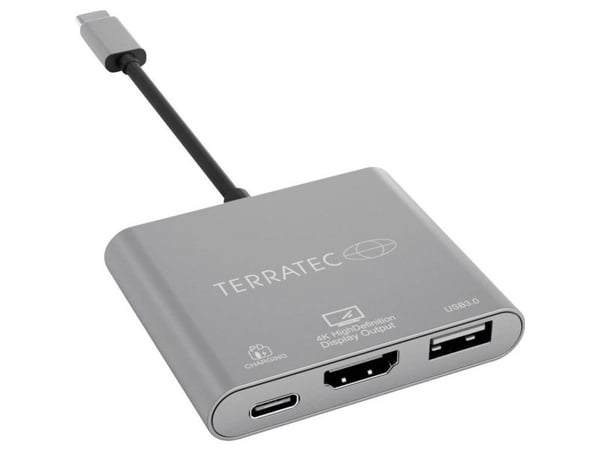 Terratec Connect C3, USB 3.2 Gen 1 (3.1 Gen 1) Type-C, Sølv, HDMI, USB 3.2 Gen 1 (3.1 Gen 1) Type-A, USB 3.2 Gen 1 (3.1 Gen 1) Type-C, USB, Windows...