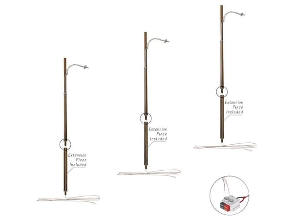 Woodland Scenics N enkel gate-/gatelykt ferdig modell WJP5638 (3 stk.)