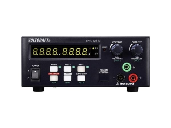 VOLTCRAFT CPPS-320-42 labbnätaggregat, justerbart 0.02–42 V/DC, 0.01–20 A, 320 W, USB fjärrstyrning, programmerbart (CPPS-320-42)