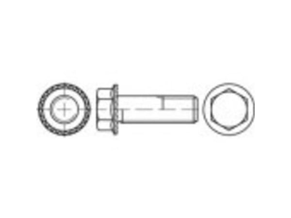 TOOLCRAFT låseskruer M10, 25 mm, utvendig sekskant, 88933, 200 stk