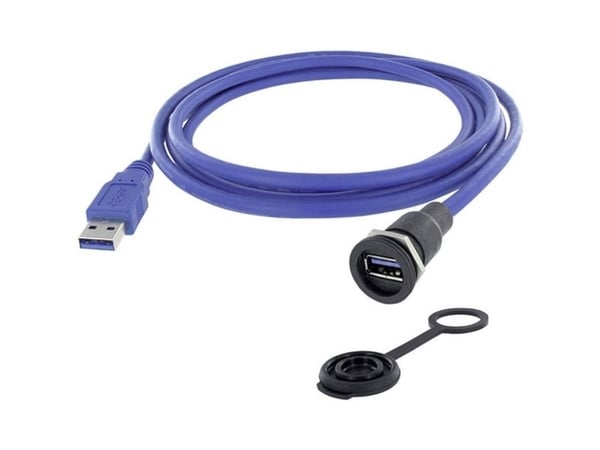 USB-kontakt for chassismontering, innfelt M16 1310-1015-01 encitech (1 stk.)