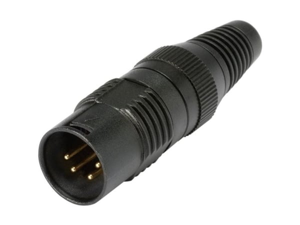 Hicon HI-X4CM-G XLR-kontakt, rett polarisering: 4 svart (1 stk)