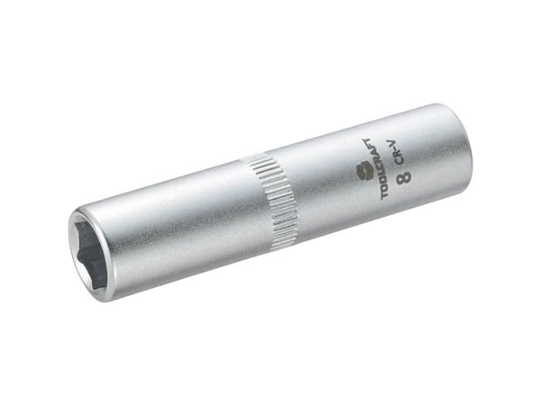 Toolcraft 816097, Stikkontakt, 1/4", Metrisk, 1 hoder, 8 mm, Kromvanadiumstål