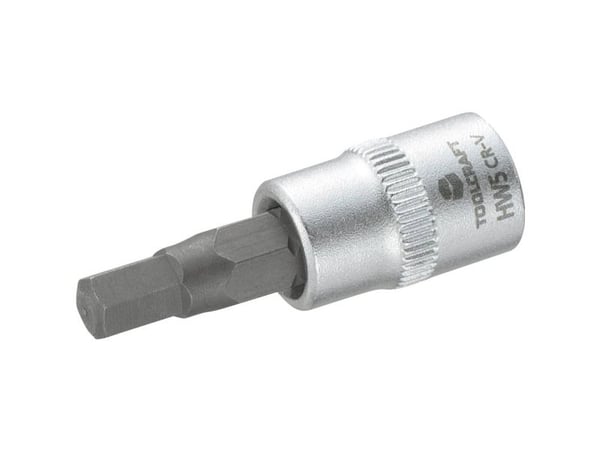 Toolcraft 816070, Pistorasia, 1/4", Metrinen, 1 pää(t), 5 mm, Kromivanadiini-teräs, Terästä