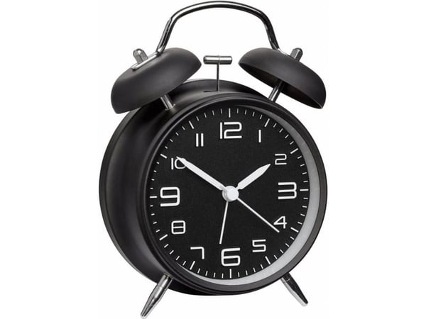 TFA Dostmann 60.1025 Mekanisk väckarklocka svart Alarmtider 1