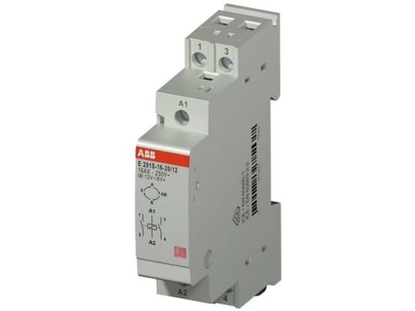 ABB-sarjan impulssikytkin E291S-16-20/12 Kela 12 VAC 16A 2NO (2TAZ313000R2052)