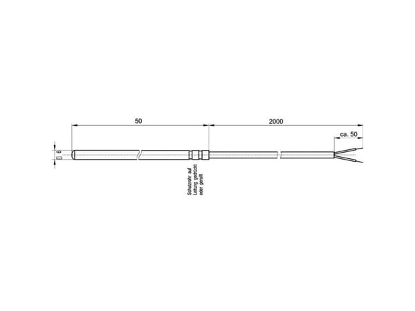 Enda Lämpötila-anturi Silikoni Anturin tyyppi Pt100 Mittausalue lämpötila-50 - 200 °C Kaapelin pituus 2 m Anturin halkaisija 6 mm