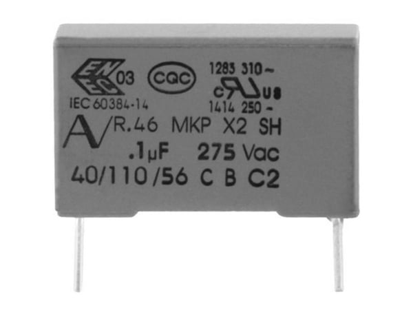 Kemet R463W510000M1M+ 1 kpl MKP-kohinanvaimennuskondensaattori säteittäisellä johdolla 10 µF 300 V 20% 37,5 mm (L x S x K) 41,5 x 30 x 45 mm