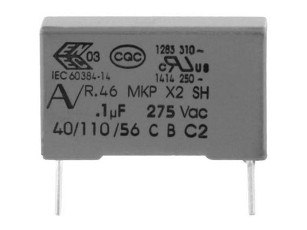 Kemet R46KR447000M1M+ 1 kpl MKP-kohinanvaimennuskondensaattori säteittäisellä johdolla 4,7 µF 275 V 20 % 27,5 mm (L x S x K) 32 x 22 x 37