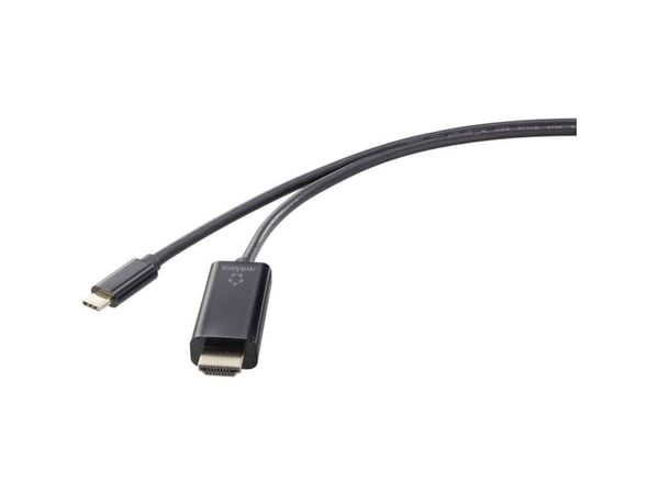 Renkforce RF-4531590, USB-C, HDMI, 0,5 m, Svart