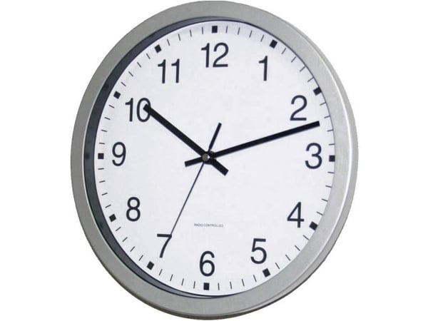 EUROTIME 56831-07 Radioveggklokke 30 cm x 43 mm Sølv