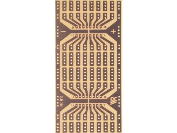 Rademacher WR-Typ 911 kretskort for eksperimenter hardt papir (L x B) 11 x 8 cm 35 µm rutenett 2,54 mm 1 stk