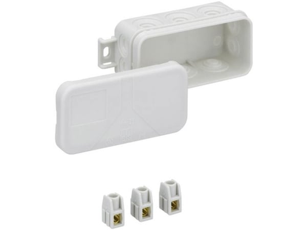 SPELSBERG Liitäntärasia Mini 25 - 2,5²-L89x43x37 mm, 3x2,5² liittimetIP 55, halogeeniton harmaa