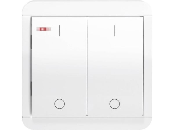 Conrad RS2W senza fili Interruttore a parete Da Raggio di azione Max. campo libero, Trykkbryter, Trådløs, 868 MHz, 150 m, Hvit, 80 mm